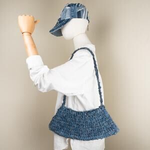 Upcycled denim crochet bag